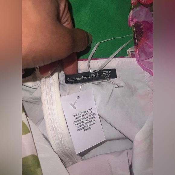 NWT Abercrombie & Fitch Floral Pink and Green Dress size XXLP - Picture 7 of 9